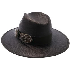 Tri-City - Stetson Shantung Straw Fedora Hat 34 Tri-City - Stetson Shantung Straw Fedora Hat -Hat Shop h tstctyb blk 6a