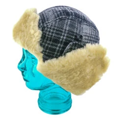 Reykjavk - Woolrich W9416 Aviator Red & Black Plaid Wool Blend Trapper Hat 24 Reykjavk - Woolrich W9416 Aviator Red & Black Plaid Wool Blend Trapper Hat -Hat Shop h w9416 grey blk 2a