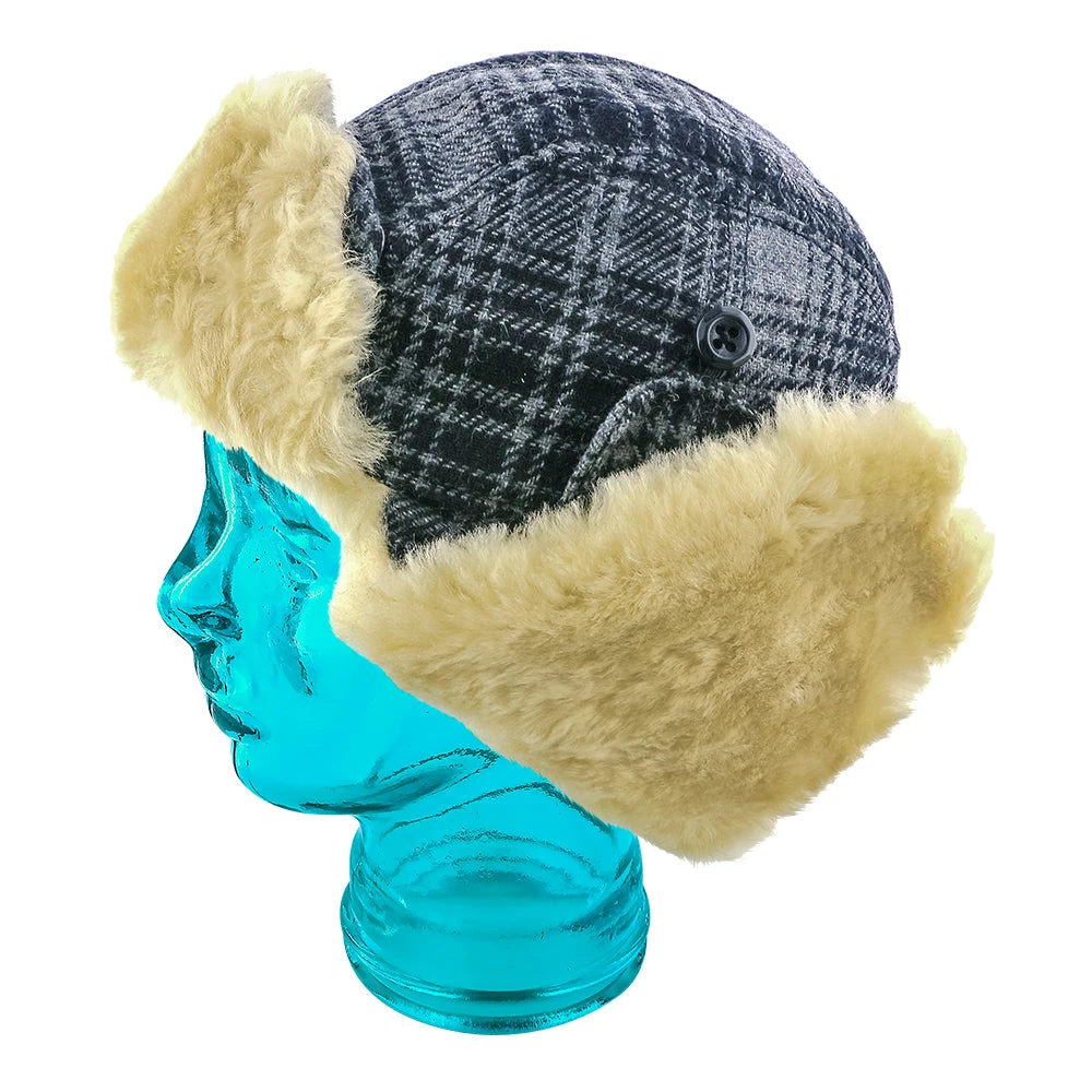 Reykjavk - Woolrich W9416 Aviator Red & Black Plaid Wool Blend Trapper Hat 7 Reykjavk - Woolrich W9416 Aviator Red & Black Plaid Wool Blend Trapper Hat - Image 7