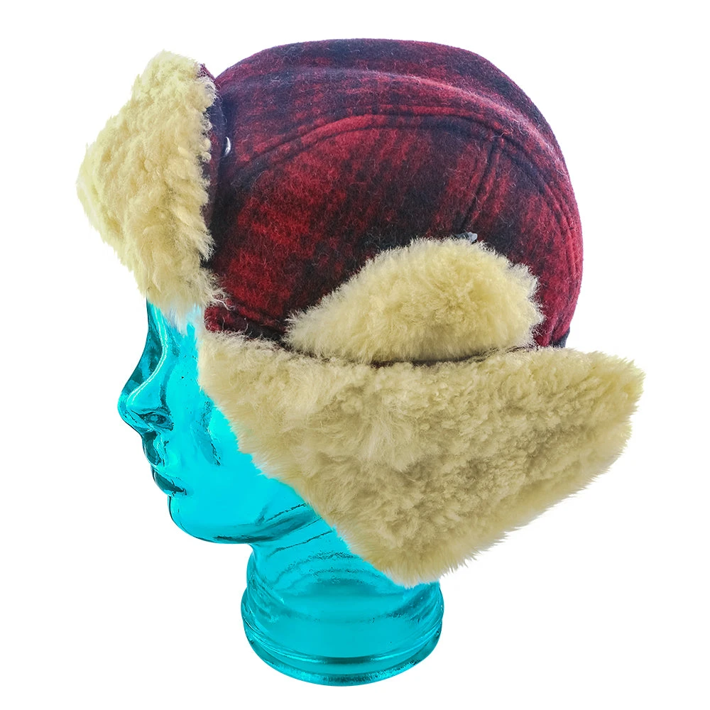 Reykjavk - Woolrich W9416 Aviator Red & Black Plaid Wool Blend Trapper Hat 13 Reykjavk - Woolrich W9416 Aviator Red & Black Plaid Wool Blend Trapper Hat - Image 13