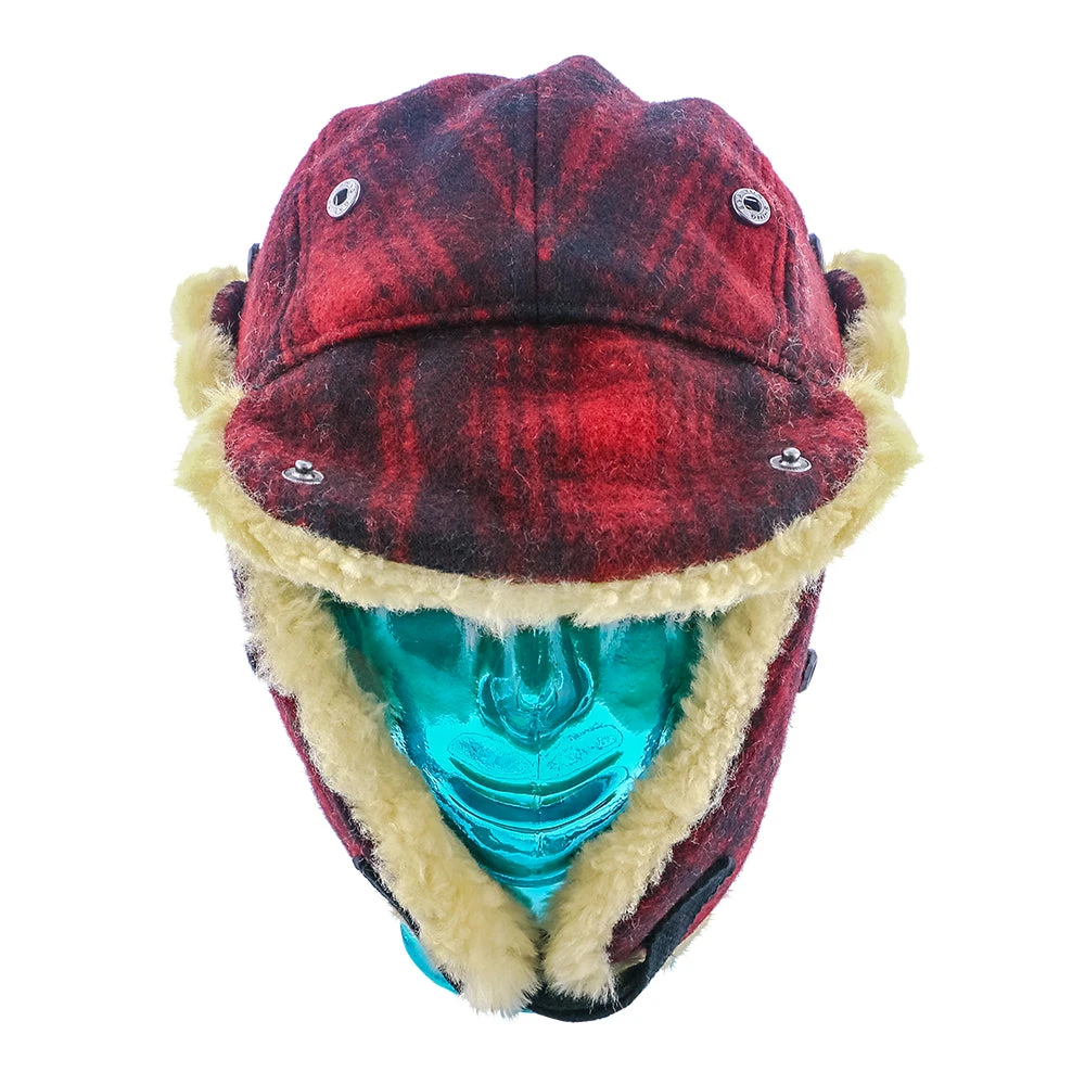Reykjavk - Woolrich W9416 Aviator Red & Black Plaid Wool Blend Trapper Hat 9 Reykjavk - Woolrich W9416 Aviator Red & Black Plaid Wool Blend Trapper Hat - Image 9
