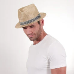 Midnight Luxe - Walrus Hats Sisal Straw Fedora Hat W/ Band 38 Midnight Luxe - Walrus Hats Sisal Straw Fedora Hat W/ Band -Hat Shop h4000 natblk 2 copy