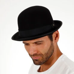 The Legend - Walrus Hats Black Wool Felt Bowler Hat - H7003 -Hat Shop h7003 blk 1