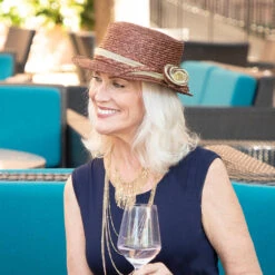 Symphony - Walrus Hats Straw Bucket Hat - H7018 -Hat Shop h7018 model image