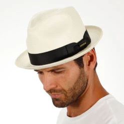 Haberdash - Stetson Shantung Straw Fedora Hat - TSHBRD 17 Haberdash - Stetson Shantung Straw Fedora Hat - TSHBRD -Hat Shop htshbrd bleach 2