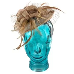 Jeanne Simmons Feather Taupe Sinamay Fascinator Hat -Hat Shop jeanne simmons fascinator feather jeanne simmons taupe sinamay fascinator hat 4396 hat 16524278038668