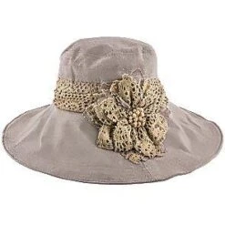 Jeanne Simmons Wide N' Soft Mocha Polyester Wide Brim Hat