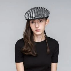 Kangol Abstract Houndstooth 504 Cotton Flat Cap -Hat Shop k3520 kangol abstract houndstooth 504 cream black 10 4