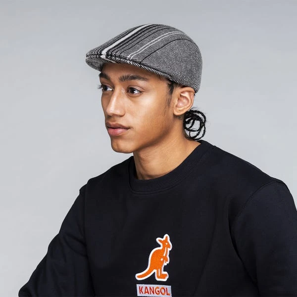 Kangol Birds Eye Stripe 507 Cotton Flat Cap 6 Kangol Birds Eye Stripe 507 Cotton Flat Cap - Image 6
