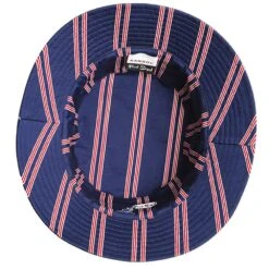 Kangol Fred Segal Tricolor Navy Stripe Reversible Cotton Bucket Hat -Hat Shop kangol bucket fred segal kangol tricolor navy stripe rev bucket hat 16524793479308