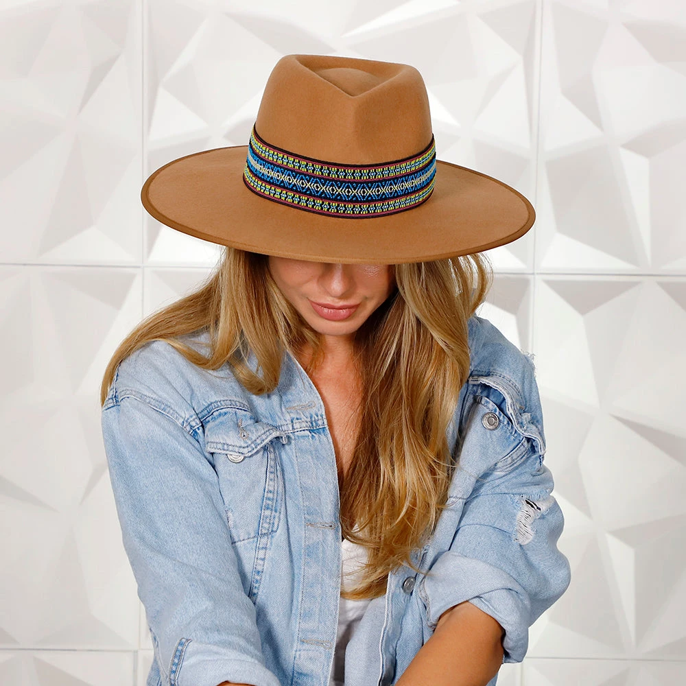 Walrus Hats Castle Brown W/ Festival Bands Wool Fedora Hat 11 Walrus Hats Castle Brown W/ Festival Bands Wool Fedora Hat - Image 11