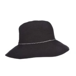 Scala La Vita White Ribbon Cotton Bucket Hat -Hat Shop scala bucket la vita scala lc754 white ribbon bucket hat hat 16524466061452