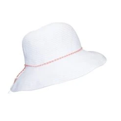 Scala La Vita White Ribbon Cotton Bucket Hat -Hat Shop scala bucket la vita scala lc754 white ribbon bucket hat hat 16524466126988
