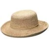 La Petite - Scala L551P Petite Natural Crocheted Raffia Wide Brim Hat