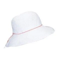 Scala La Vita White Ribbon Cotton Bucket Hat -Hat Shop scala bucket white one size fits most la vita scala lc754 white ribbon bucket hat hat 16556540657804