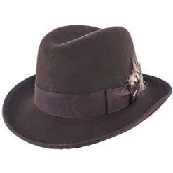 Dashing - Scala WF545 Wool Felt Homburg Hat -Hat Shop scala homburg chocolate large dashing scala wf545 wool felt homburg hat hat 16556519686284