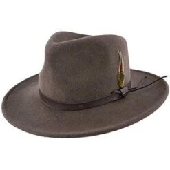 Darwin - Scala DF6 Pecan Crushable Wool Felt Outback Hat -Hat Shop scala outback khaki large darwin scala df6 pecan crushable wool felt outback hat hat 16556511658124