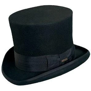 The Topper - Scala WF567 Grey Wool Felt Top Hat - 7" Tall 1 The Topper - Scala WF567 Grey Wool Felt Top Hat - 7" Tall
