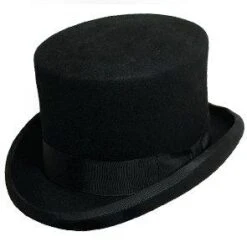 Twain - Scala WF569 Brown Wool Felt Top Hat - 5.5" Tall