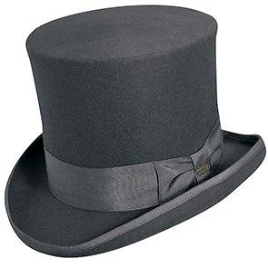 The Topper - Scala WF567 Grey Wool Felt Top Hat - 7" Tall 4 The Topper - Scala WF567 Grey Wool Felt Top Hat - 7" Tall - Image 4