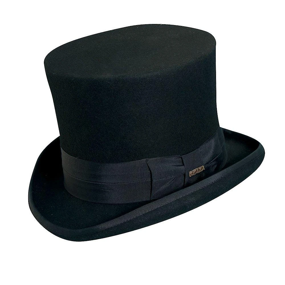 The Topper - Scala WF567 Grey Wool Felt Top Hat - 7" Tall 2 The Topper - Scala WF567 Grey Wool Felt Top Hat - 7" Tall - Image 2
