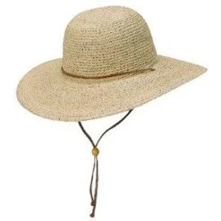 Aloha - Scala LR155 Natural Crocheted Raffia Wide Brim Hat