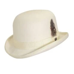 Bordeaux - Stacy Adams SAW506 Ivory Wool Felt Derby Hat -Hat Shop stacy adams bowler bordeaux stacy adams saw506 ivory wool felt derby hat hat 16524331090060