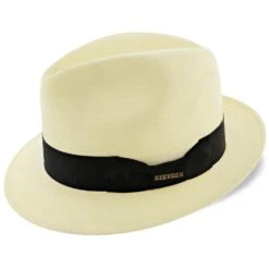 Haberdash - Stetson Shantung Straw Fedora Hat - TSHBRD 16 Haberdash - Stetson Shantung Straw Fedora Hat - TSHBRD -Hat Shop stetson fedora bleach large haberdash stetson shantung straw fedora hat tshbrd hat 16556530237580