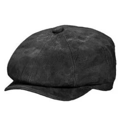 Stetson Birmingham Weathered Leather Newsboy Cap -Hat Shop stetson newsboy birmingham stetson stw199 brown weathered leather newsboy cap hat 17259917246604