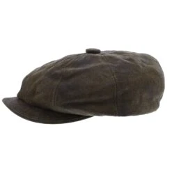 Stetson Birmingham Weathered Leather Newsboy Cap -Hat Shop stetson newsboy birmingham stetson stw199 brown weathered leather newsboy cap hat 17284272062604