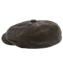 Stetson Birmingham Weathered Leather Newsboy Cap -Hat Shop stetson newsboy birmingham stetson stw199 brown weathered leather newsboy cap hat 17284272226444