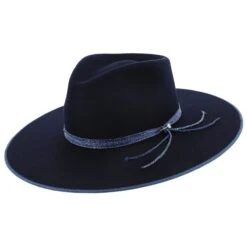 Hardrock B - Stetson Wool Felt Fedora Hat -Hat Shop stetson wide brim navy small hardrock b stetson wool felt fedora hat hat 17144372428940
