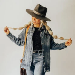 Stingray - Walrus Hats Grey Wide Brim Wool Felt Fedora Hat -Hat Shop the blonde bartender 10