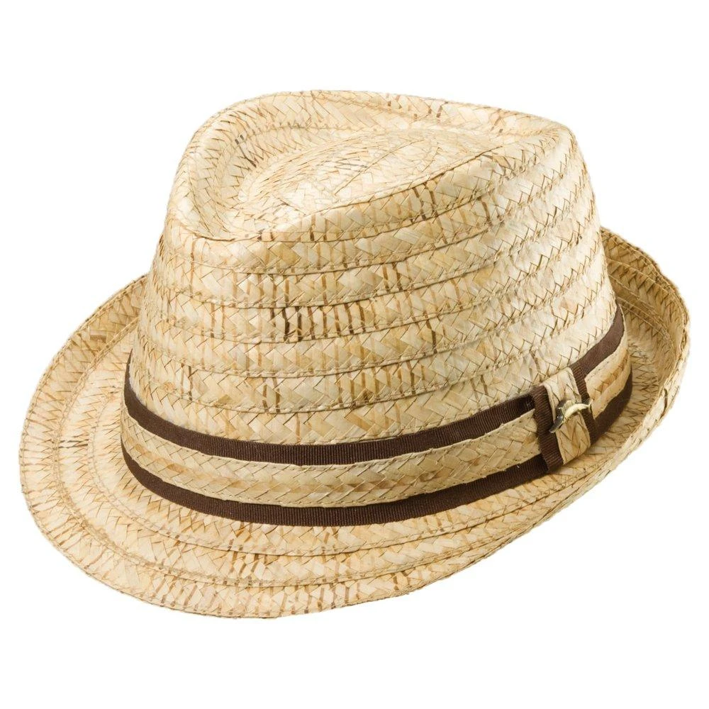 Mocha Madness - Tommy Bahama TBW141OS Natural Buri Braid Burned Raffia Straw Fedora Hat 2 Mocha Madness - Tommy Bahama TBW141OS Natural Buri Braid Burned Raffia Straw Fedora Hat - Image 2