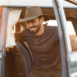 Tilley LTM6 Airflo - Wide Brim Nylon Outback Hat -Hat Shop vanlife ltm6 olive tcdhbc brown 1 cmyk square