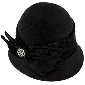 Starling - Walrus Hats Black Wool Felt Cloche Hat - H7017 1 Starling - Walrus Hats Black Wool Felt Cloche Hat - H7017