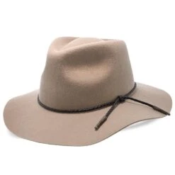 Monterey - Walrus Hats Light Brown Wool Felt Wide Brim Fedora Hat - H7010 -Hat Shop walrus hats fedora monterey walrus hats light brown wool felt wide brim fedora hat h7010 hat 16524406587532