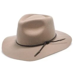 Monterey - Walrus Hats Light Brown Wool Felt Wide Brim Fedora Hat - H7010 -Hat Shop walrus hats fedora monterey walrus hats light brown wool felt wide brim fedora hat h7010 hat 16711971930252