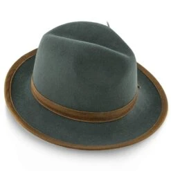 Pinnacle - Walrus Hats Sage Wool Felt Fedora Hat - H7022 -Hat Shop walrus hats fedora pinnacle walrus hats sage wool felt fedora hat h7022 hat 16710872793228