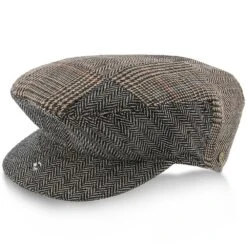 Walrus Hats Tribeca Wool Flat Cap -Hat Shop walrus hats ivy tribeca walrus hats grey tweed patchwork ivy cap hat 16524372115596