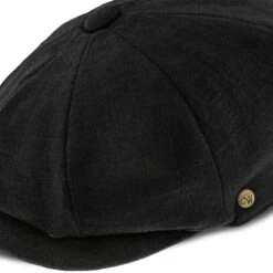 Boardwalk - Walrus Hats Black Linen/Cotton Blend 8 Panel Newsboy Cap -Hat Shop walrus hats newsboy boardwalk walrus hats black linen cotton blend 8 panel newsboy cap hat 16524484051084