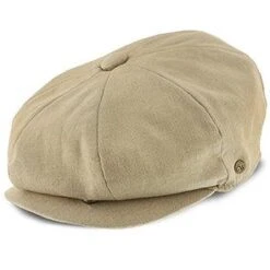 Hampton - Walrus Hats Sand Linen 8 Panel Newsboy Cap -Hat Shop walrus hats newsboy tan large hampton walrus hats sand linen 8 panel newsboy cap hat 16556543246476