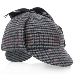 Fox & Hound - Walrus Hats Multi-colored Wool Blend Checkered Sherlock Holmes Deerstalker Hat -Hat Shop walrus hats sherlock fox hound walrus hats multi colored wool blend checkered sherlock holmes deerstalker hat hat 16524379685004