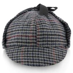 Fox & Hound - Walrus Hats Multi-colored Wool Blend Checkered Sherlock Holmes Deerstalker Hat -Hat Shop walrus hats sherlock fox hound walrus hats multi colored wool blend checkered sherlock holmes deerstalker hat hat 16524379750540