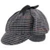 Fox & Hound - Walrus Hats Multi-colored Wool Blend Checkered Sherlock Holmes Deerstalker Hat
