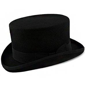 Deadman - Walrus Hats Wool Felt 4.5 In. Height Low Crown Top Hat - H7019 1 Deadman - Walrus Hats Wool Felt 4.5 In. Height Low Crown Top Hat - H7019