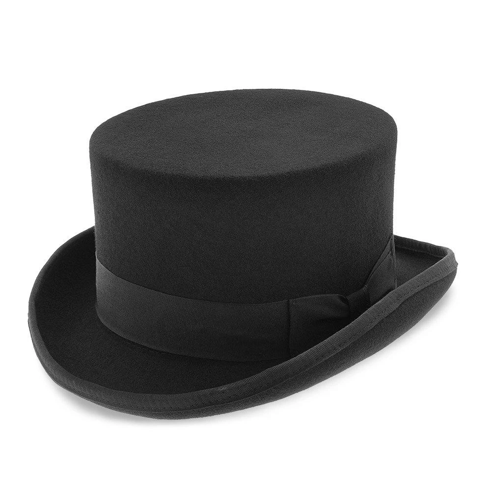 Deadman - Walrus Hats Wool Felt 4.5 In. Height Low Crown Top Hat - H7019 2 Deadman - Walrus Hats Wool Felt 4.5 In. Height Low Crown Top Hat - H7019 - Image 2
