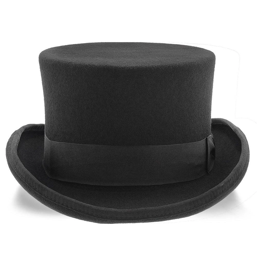 Deadman - Walrus Hats Wool Felt 4.5 In. Height Low Crown Top Hat - H7019 3 Deadman - Walrus Hats Wool Felt 4.5 In. Height Low Crown Top Hat - H7019 - Image 3