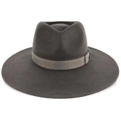 Stingray - Walrus Hats Grey Wide Brim Wool Felt Fedora Hat -Hat Shop walrus hats wide brim grey one size fits most stingray walrus hats grey wide brim wool felt fedora hat hat 16524567281804
